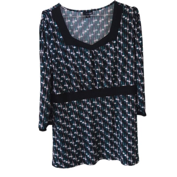 East 5th Geometric Patterned 3/4 Sleeve Blouse - Picture 1 of 3